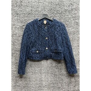 BOSS Hugo Boss Janoa Bouclé Wool Blend Blazer Jacket Size 2 US in Blue